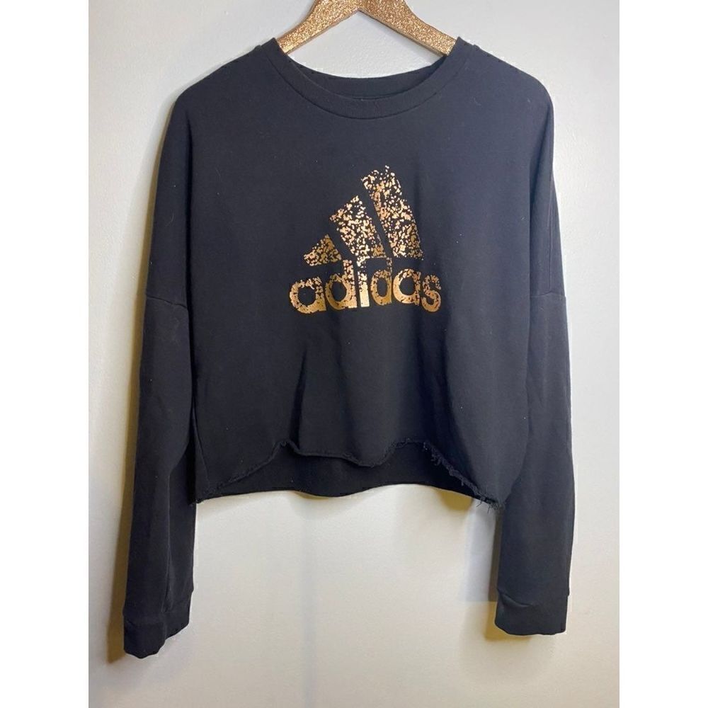 Adidas 8-BIT Graphic foil cropped sweatshirt